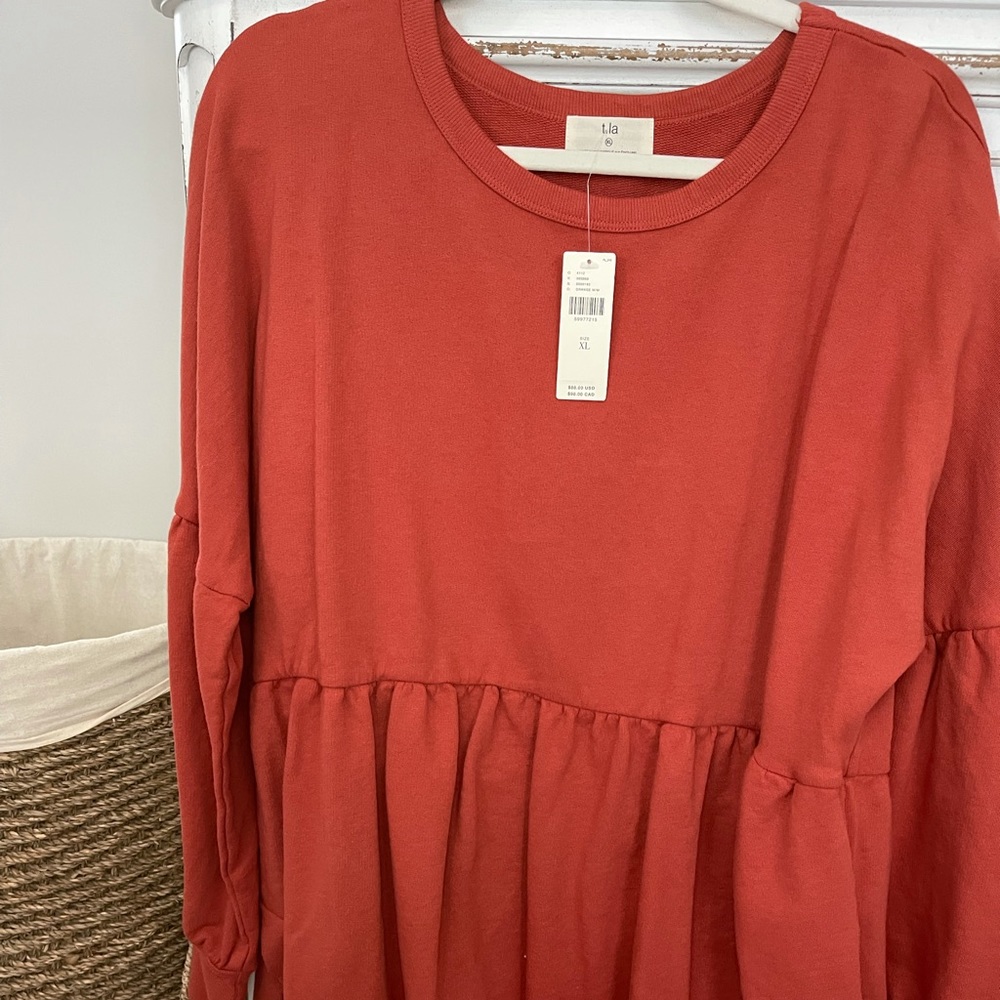 NWT Anthropologie Crissy Babydoll Tunic Sweatshirt